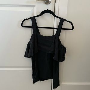 Las Pepas Dark Blue Off-the-Shoulder Shirt